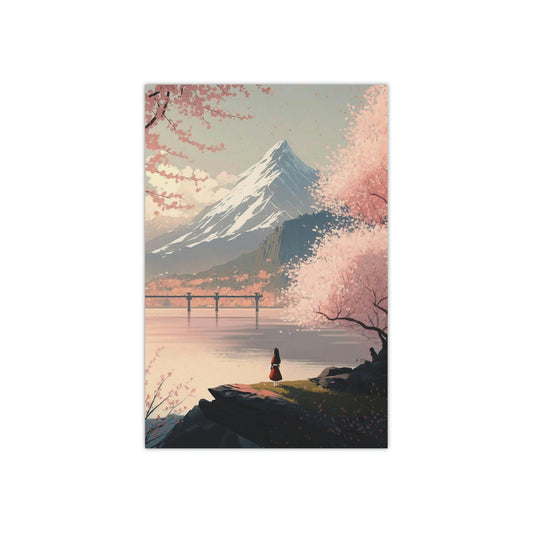 Sakura Dreams - A Whimsical Watercolor of Cherry Blossoms in Japan - Satin Posters