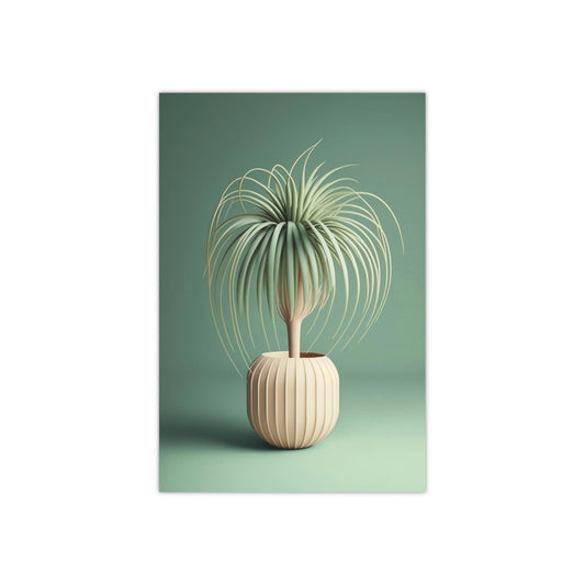 Minimalist Ponytail Palm Plant - Satin Posters