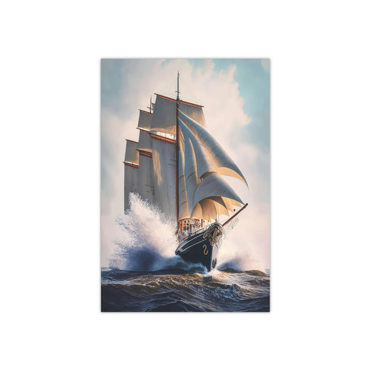 Sail into Adventure - Majestic Schooner Watercolor - Satin Posters