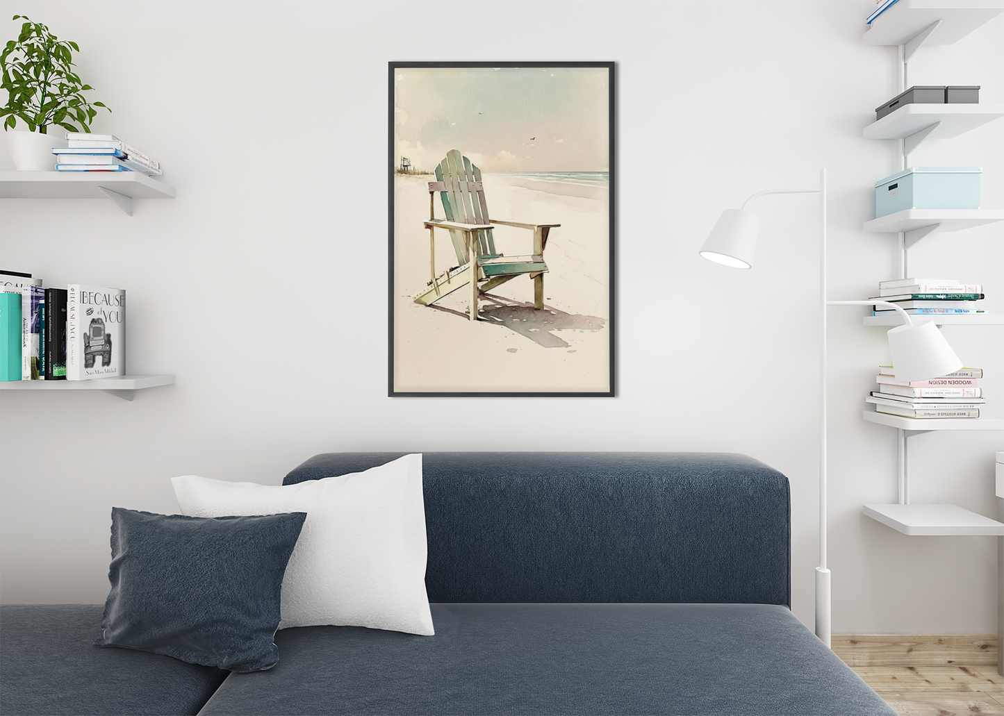 Sun-kissed Retreat - A Watercolor Beach Chair - Satin Posters