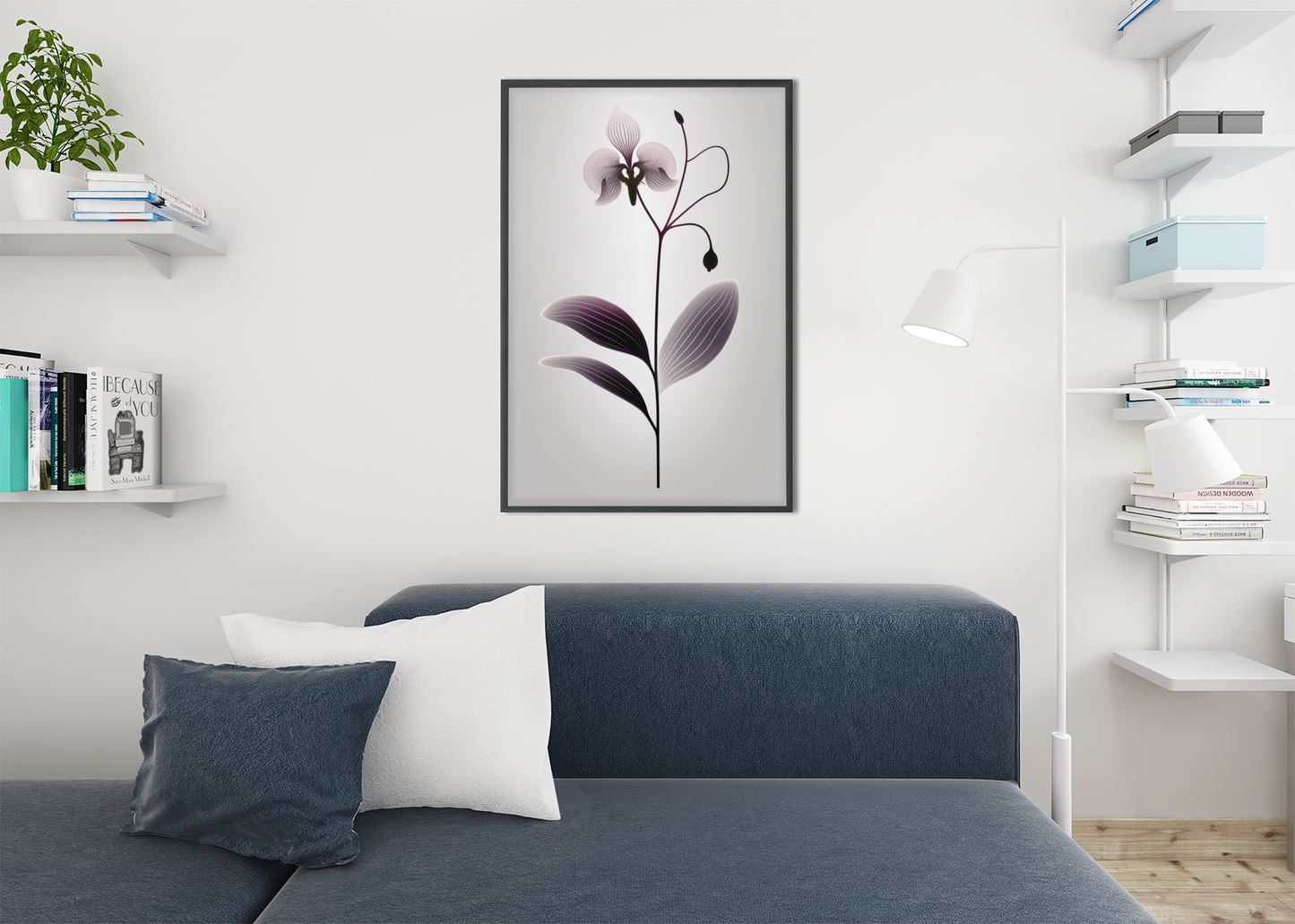 Minimalist Purple Orchid - Satin Posters