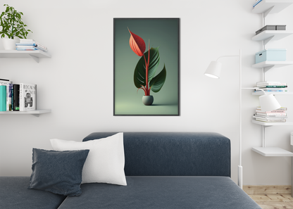 Minimalist Dracaena Anthurium Plant - Satin Posters