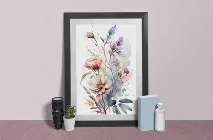 Bouquet of Beauty - Watercolor Floral - Satin Posters