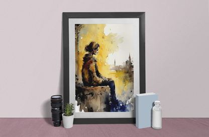 Young Lady - Lost in Reflection - Satin Posters