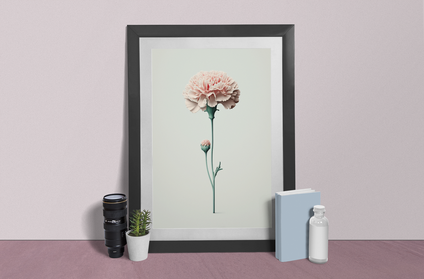Minimalist Carnation Flower - Satin Posters