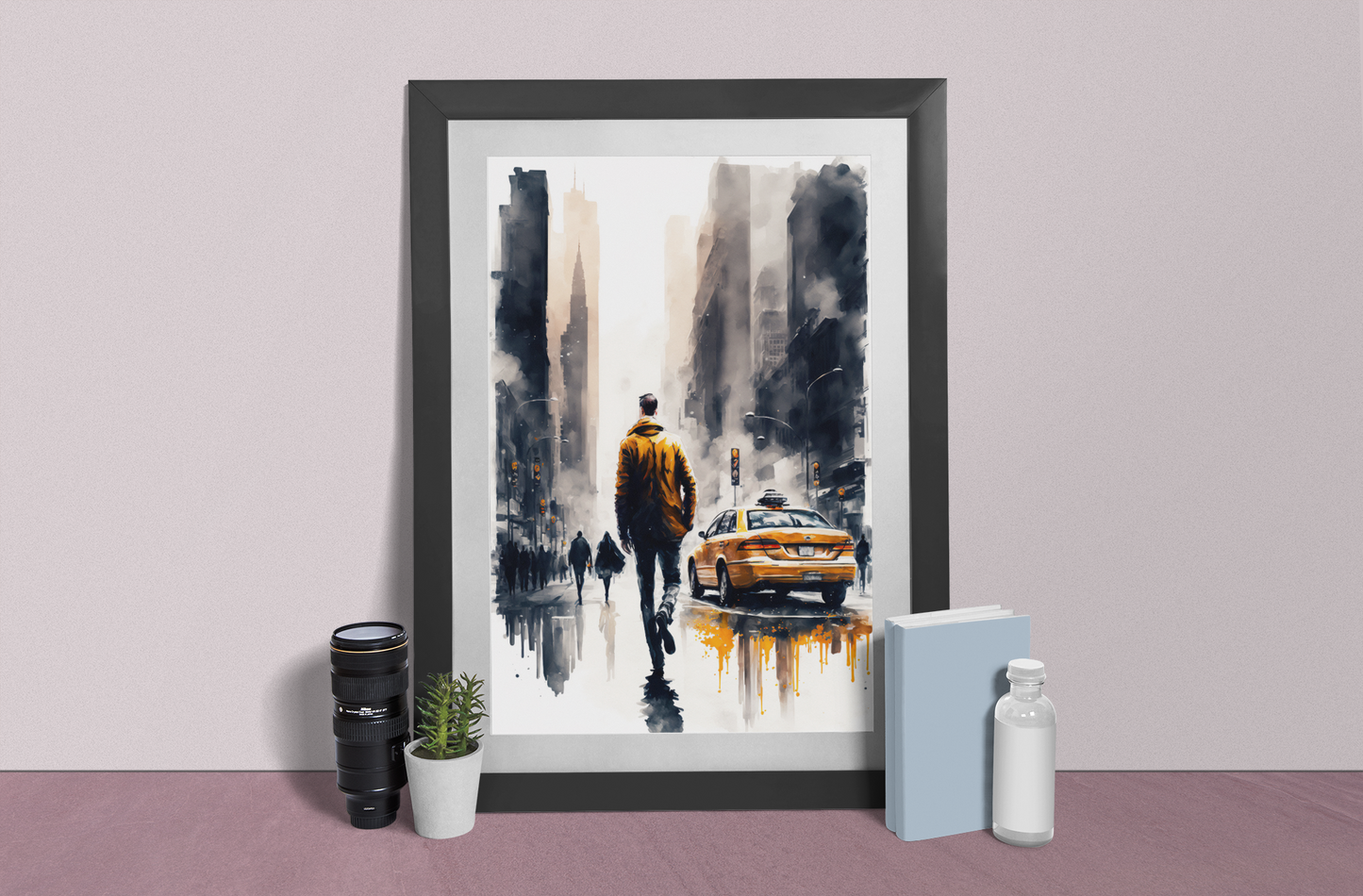 The Heart of the City - New York Watercolor - Satin Posters
