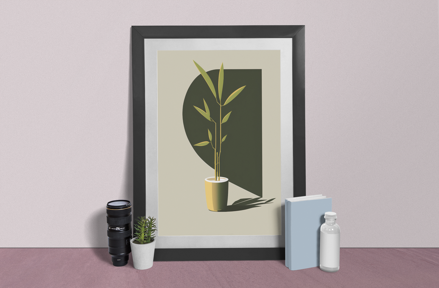 Minimalist Lucky Bamboos - Satin Posters