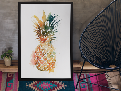 Solo Pineapple - A Minimalist Masterpiece - Satin Posters