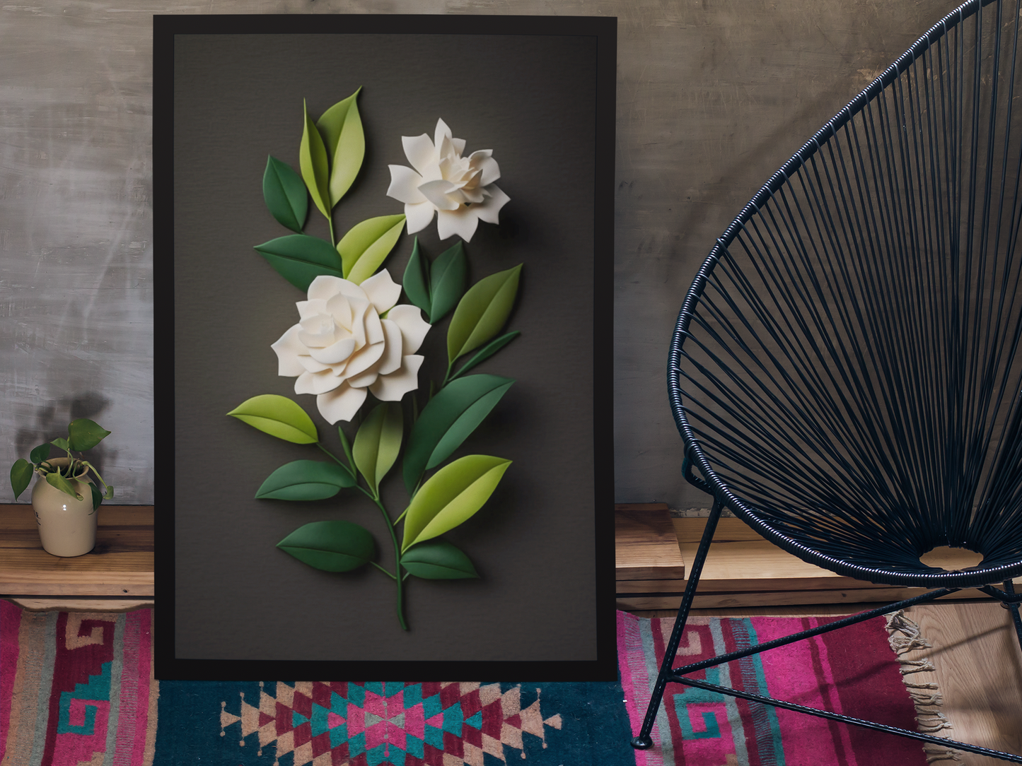 Minimalist Gardenia Flowers - Satin Posters