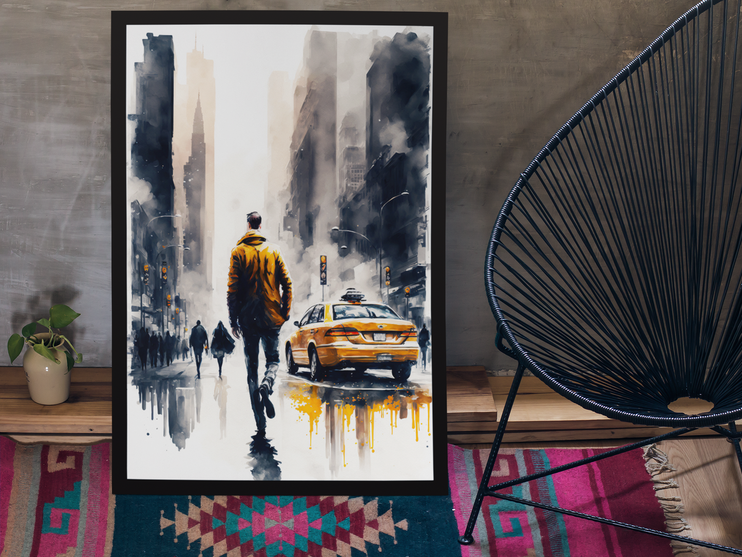 The Heart of the City - New York Watercolor - Satin Posters